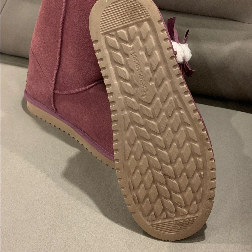 Uggs Koolaburra Women's Plush-Lined Bow Accent MidCalf Boots Size 9 NEW Burgundy